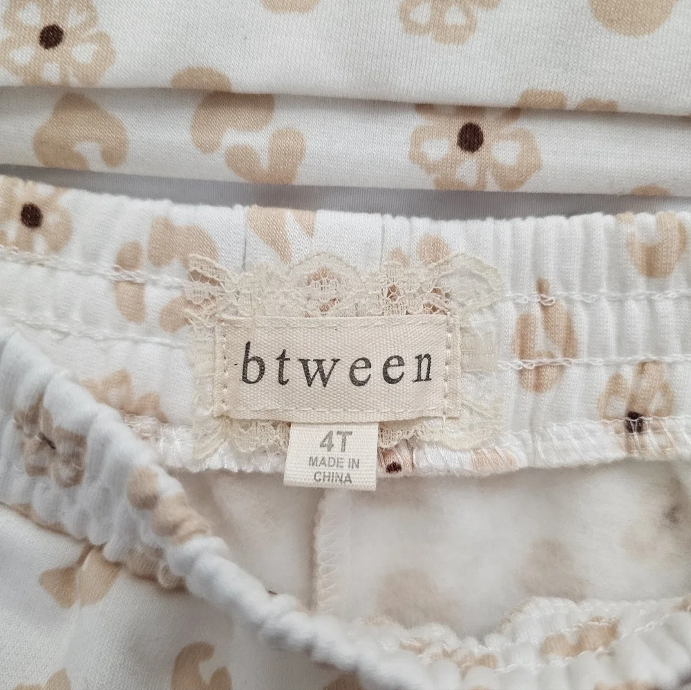 Btween Girls Cream Floral Ruffle Top & Shorts Set- Very Soft- NWT - Picture 6 of 10